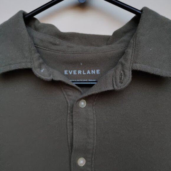 EVERLANE Mens Green Organic Cotton Long Sleeve Pique Button Down Casual Shirt S - Picture 4 of 14